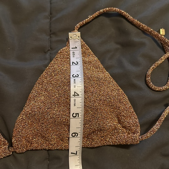 Women’s Metallic Brown Triangle Bikini Top - Picture 10 of 11